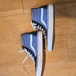 Vans Off The Wall Blue and Black High Top Sneakers